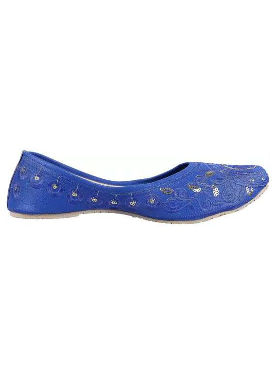 blue embroidered slip on jutis & mojari - 19925735 -  Standard Image - 1