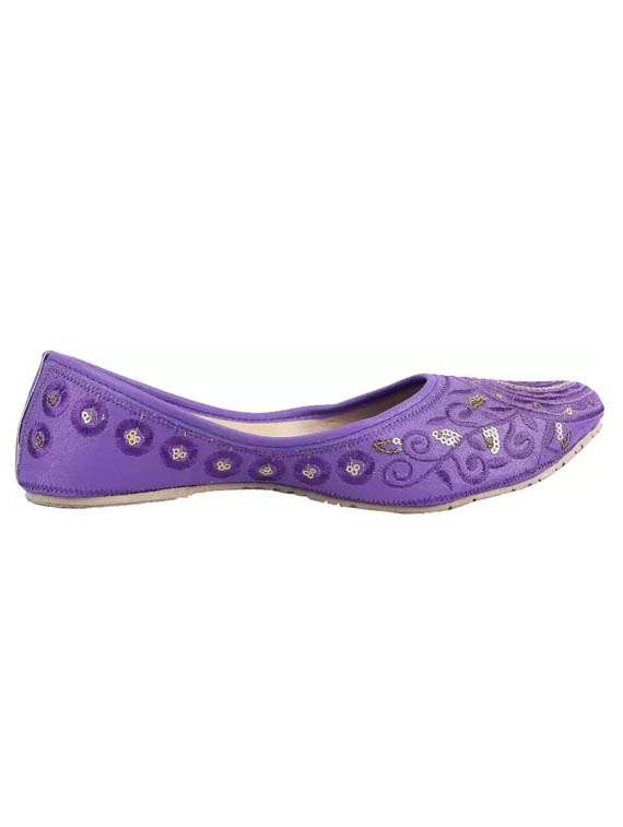purple embroidered slip on jutis  - 19925740 -  Standard Image - 1