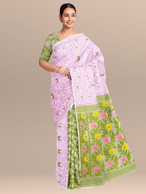 green cotton saree with blouse - 19925794 -  Standard Image - 0