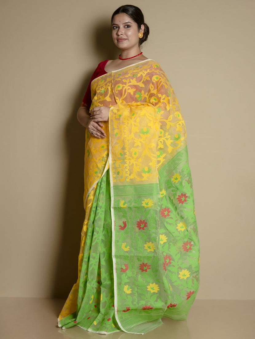 women self design jamdani saree with blouse - 19925798 - Standard Image - 1