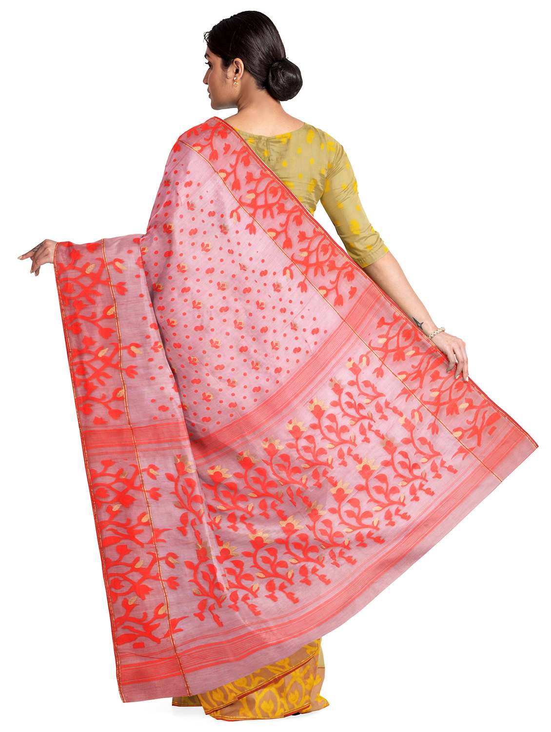 women self design jamdani saree with blouse - 19925806 - Standard Image - 1