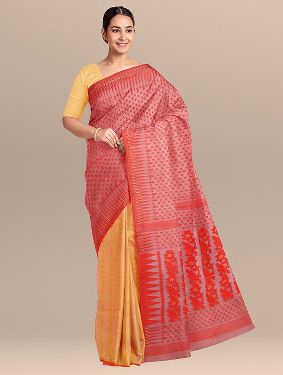 women's self design yellow colored saree with blouse - 19925815 -  Zoom Image - 0