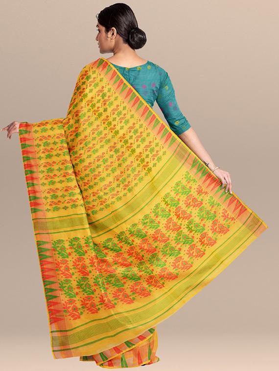 women's self design mustard colored saree with blouse - 19925819 - Standard Image - 1