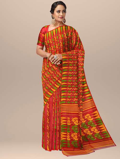 women's self design red colored saree with blouse - 19925820 - Standard Image - 0