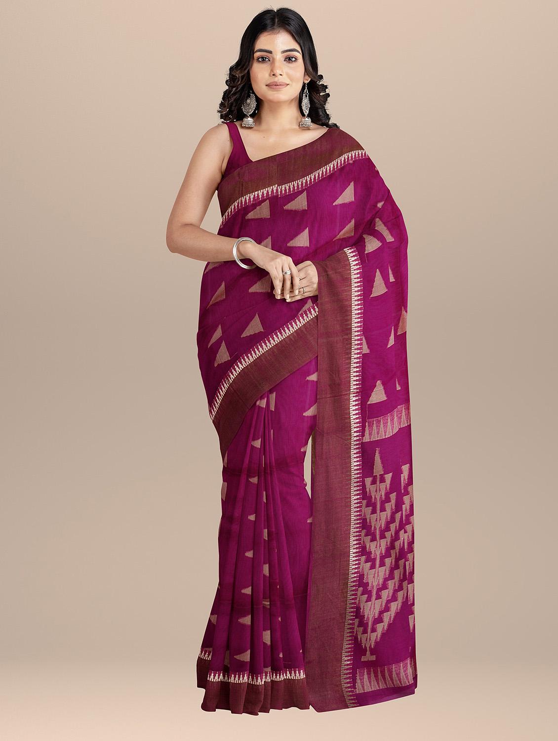 women's self design purple colored saree with blouse - 19925862 - Zoom Image - 0