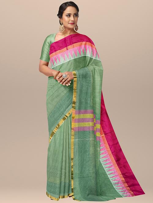 women's self design light green colored saree with blouse - 19925949 -  Standard Image - 0