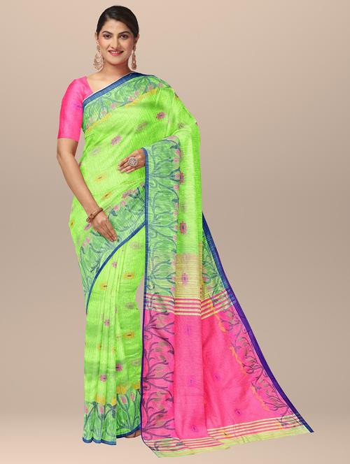 women's printed light green colored saree with blouse - 19925977 -  Standard Image - 0