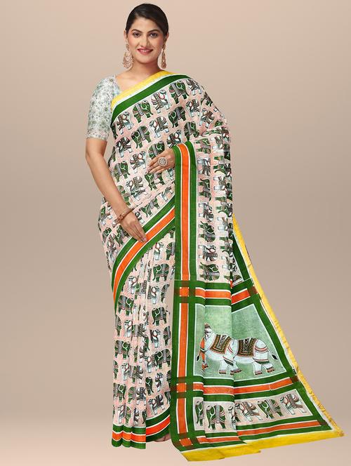 women printed saree with blouse - 19926001 - Standard Image - 0
