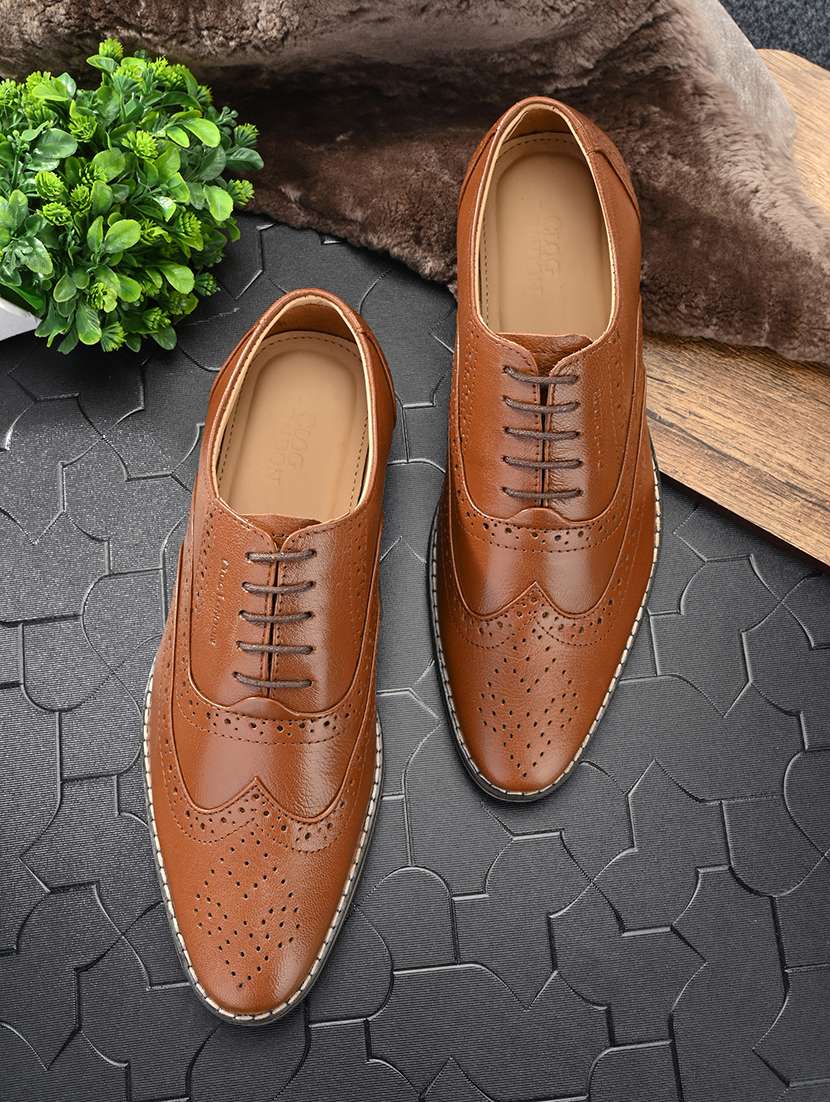 leatherette lace-up formal shoes