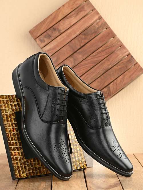 leatherette lace-up formal shoes