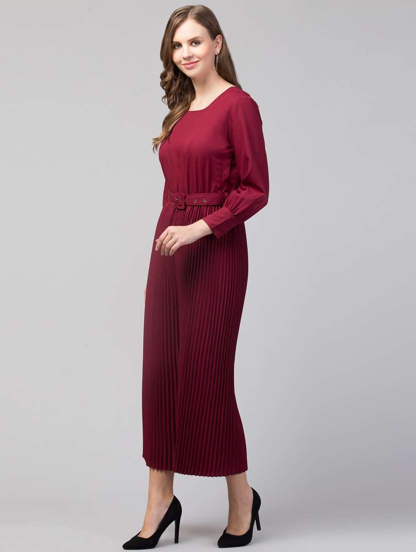 solid full length jumpsuit with waist belt  - 19926673 -  Standard Image - 1