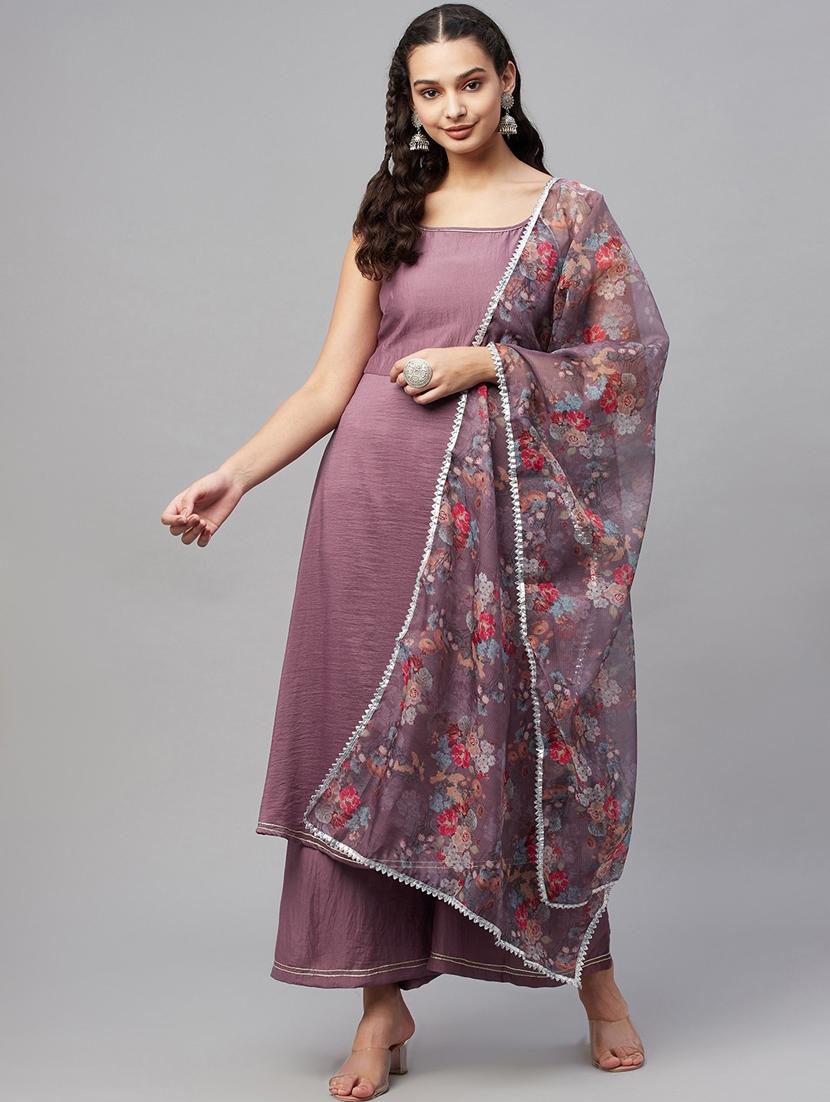gota work kurta palazzo set - 19927673 -  Standard Image - 1