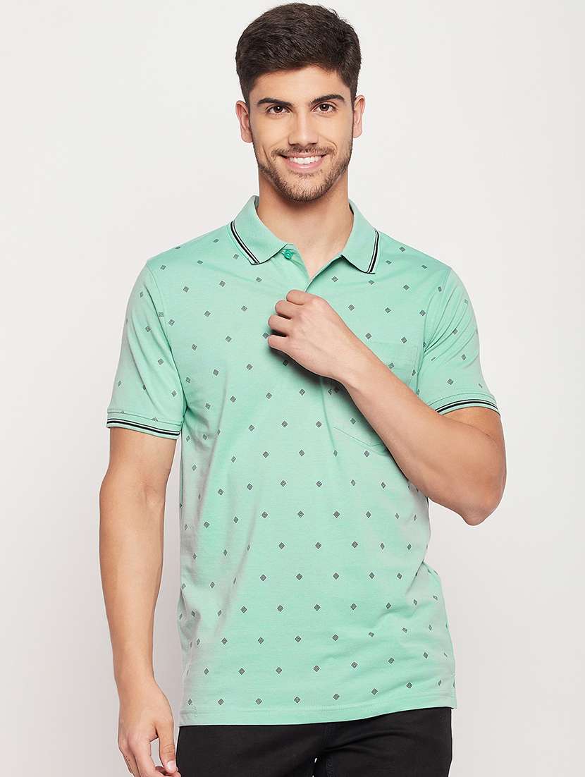 mens printed polo t-shirt