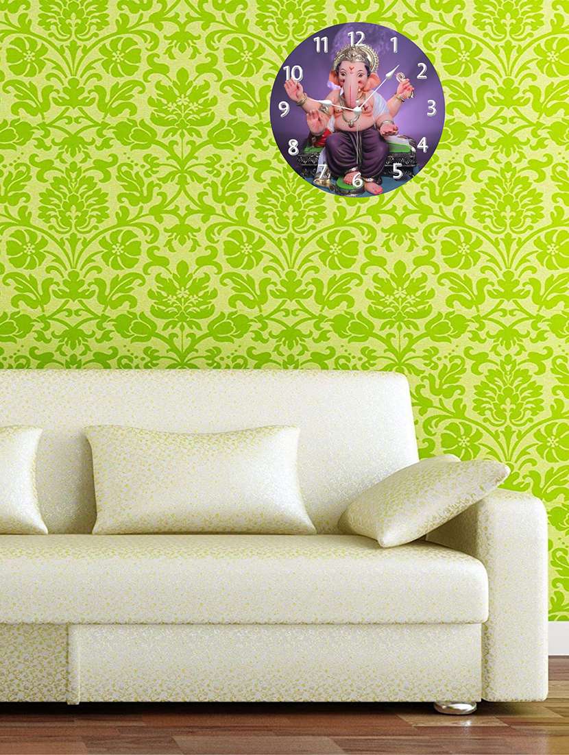 kartik round shape analog wall clock