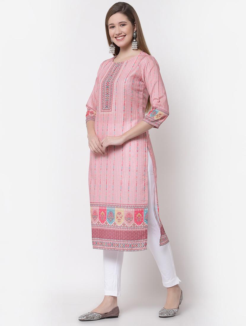 printed cotton straight kurta - 19937859 - Standard Image - 1