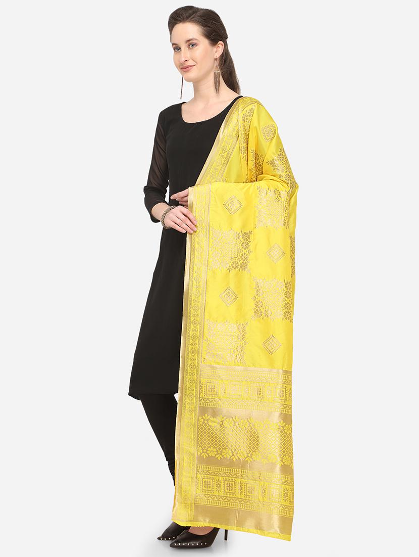 yellow art silk dupatta - 19938086 -  Standard Image - 1