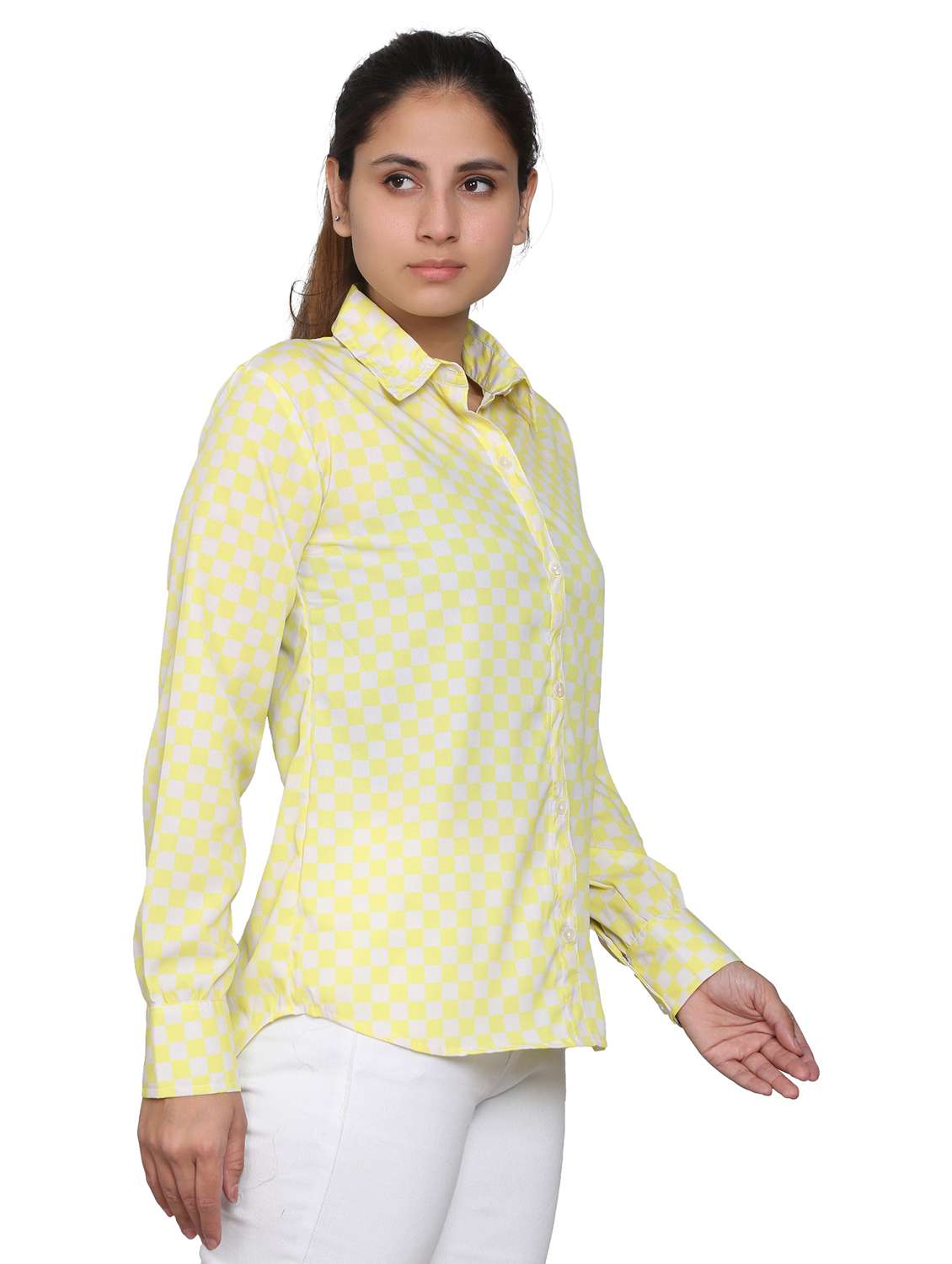 yellow cotton blend regular shirt - 19938155 -  Standard Image - 1