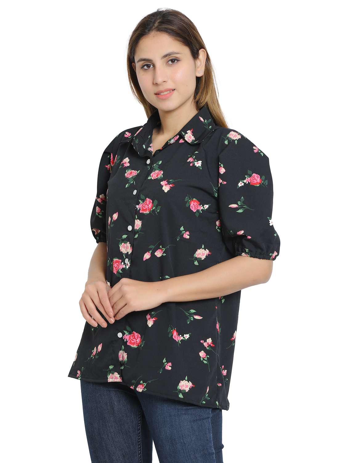 black cotton blend regular shirt - 19938160 -  Standard Image - 1