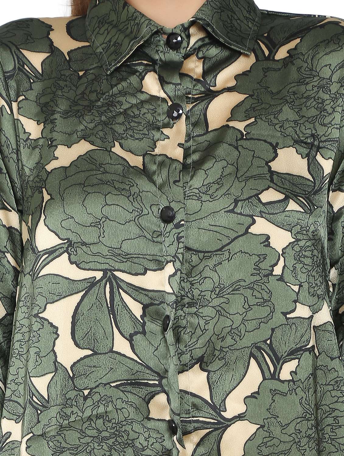 green satin regular shirt - 19938165 - Standard Image - 4