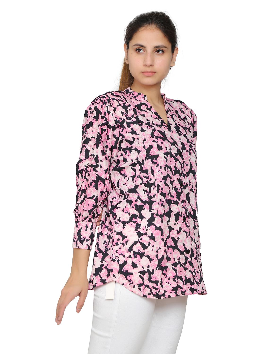 pink crepe regular shirt - 19938167 -  Standard Image - 1