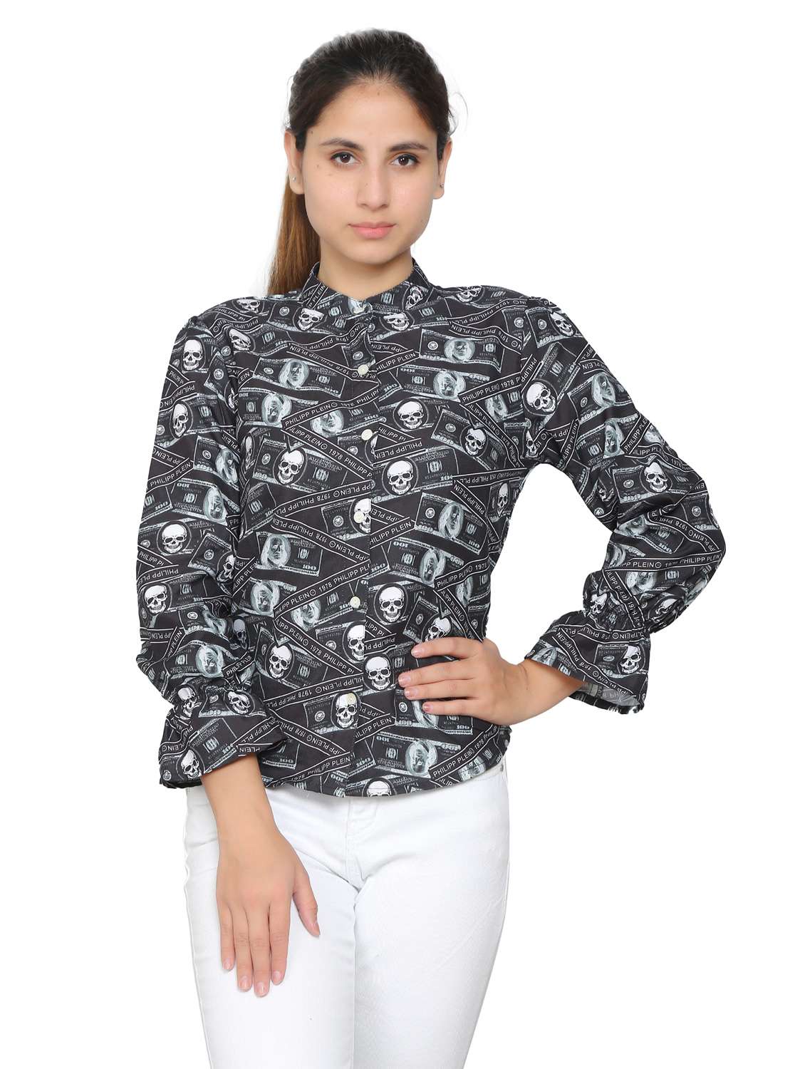 charcoal viscose regular shirt - 19938178 - Zoom Image - 0