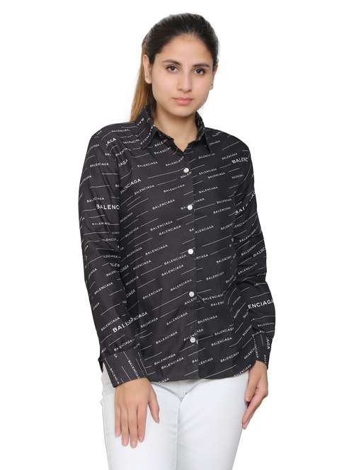 black viscose regular shirt - 19938180 -  Standard Image - 0