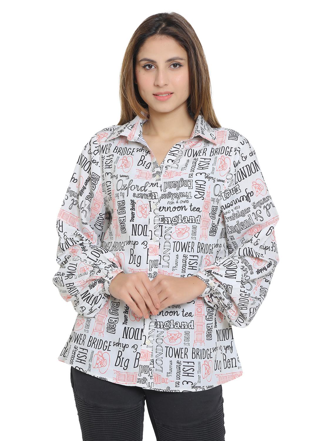 white viscose regular shirt - 19938185 -  Zoom Image - 0