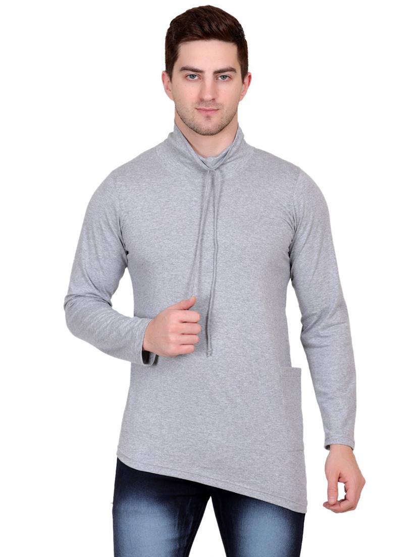 turtle neck solid asymmetric t-shirt - 19938369 -  Zoom Image - 0