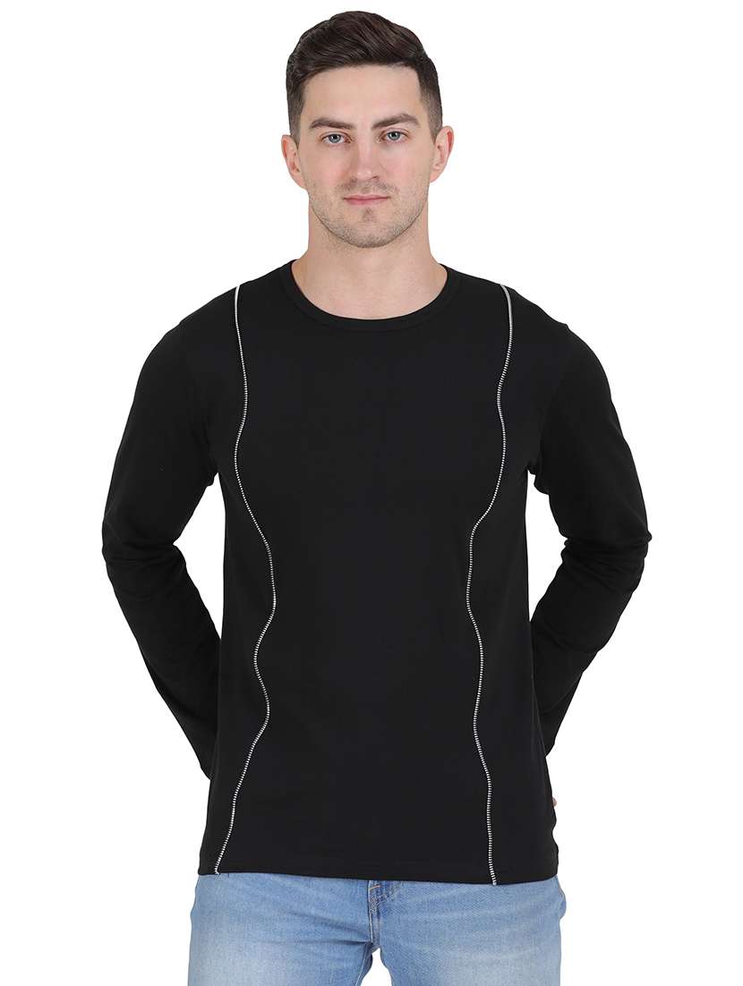 round neck solid regular t-shirt