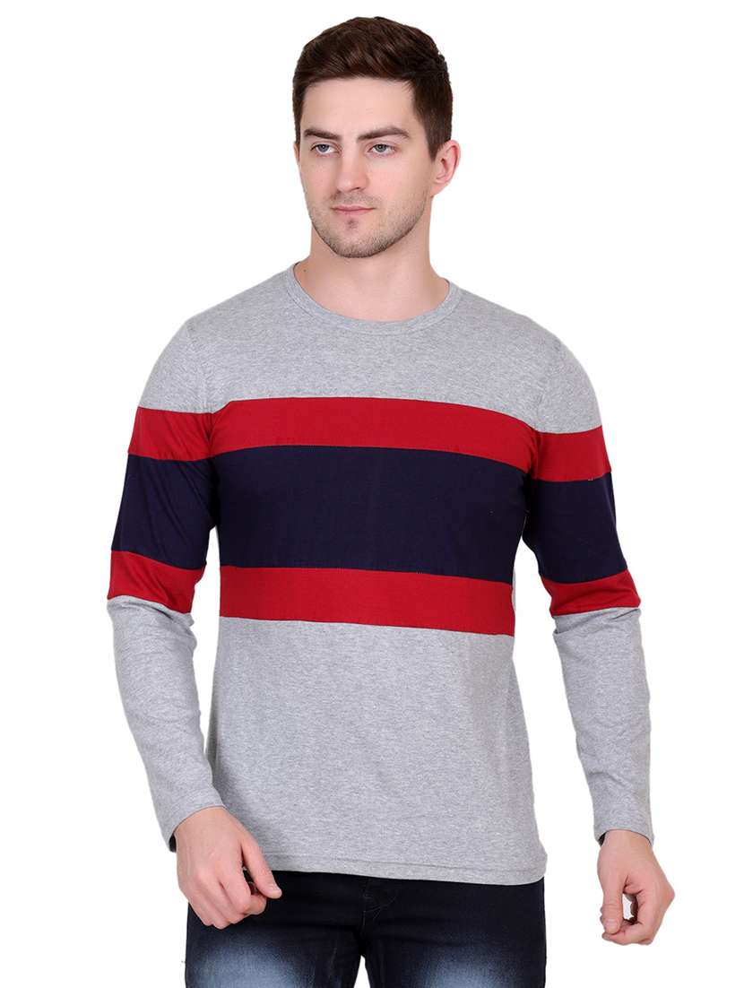 round neck color block regular t-shirt