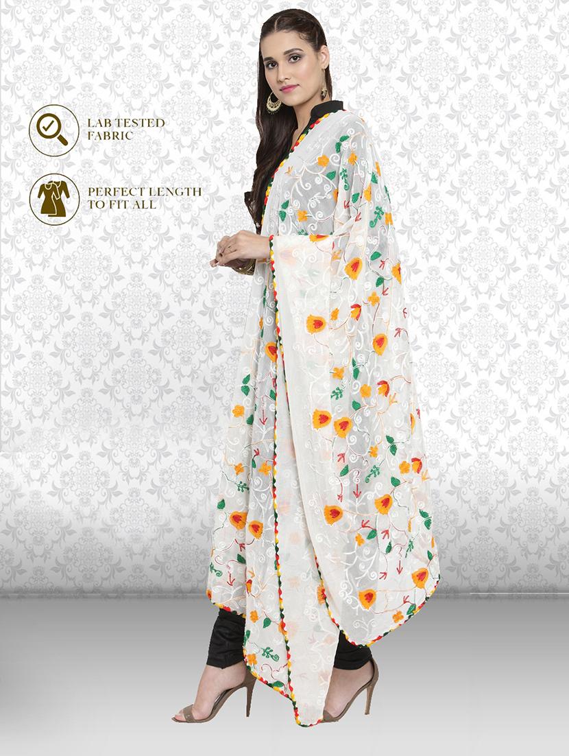 white nazneen dupatta - 19938521 - Standard Image - 1