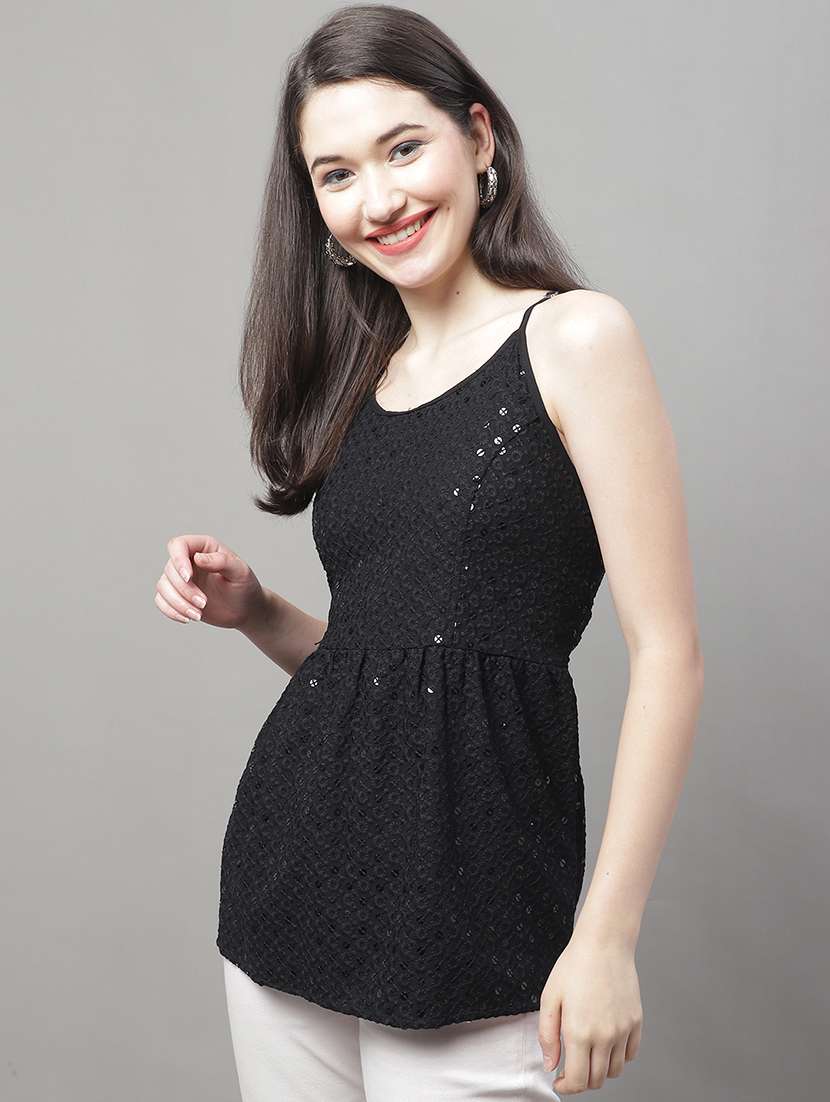 women's peplum round neck top