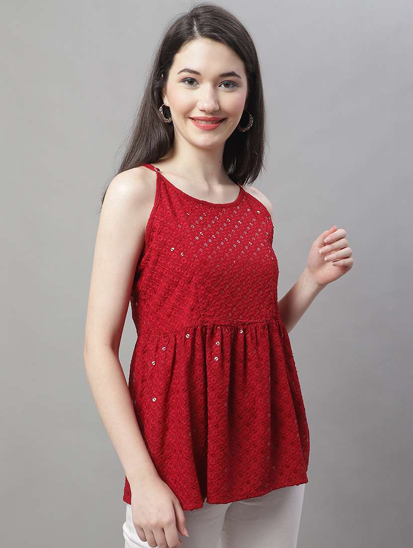 women's peplum shoulder strap top