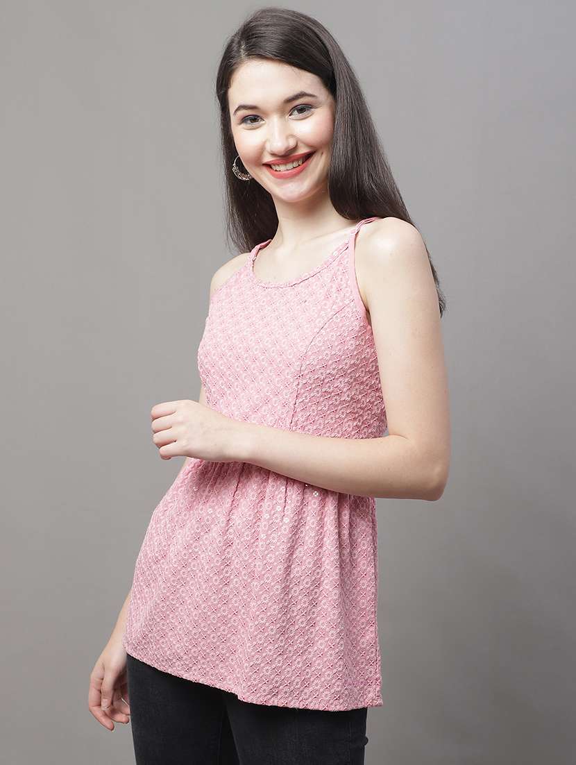 self designed sequin work shoulder strap peplum top - 19938696 -  Standard Image - 1