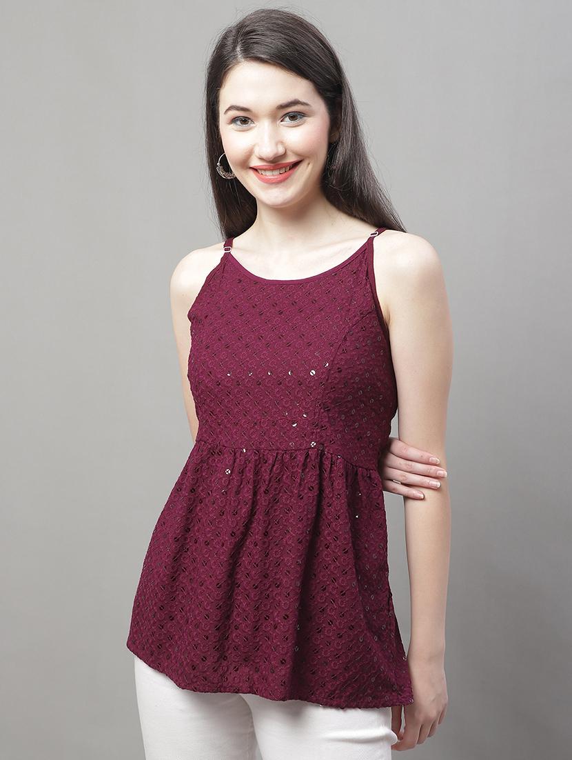 women's peplum shoulder strap top - 19938697 -  Zoom Image - 0