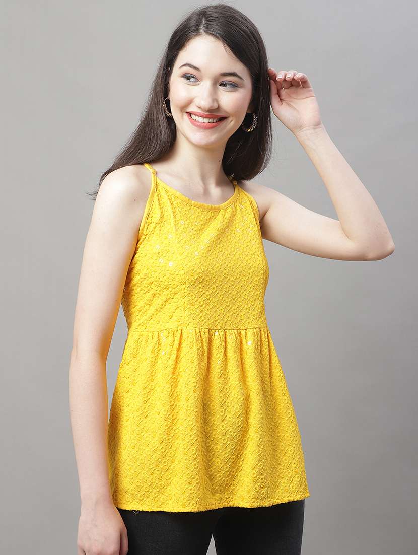 women's peplum shoulder strap top