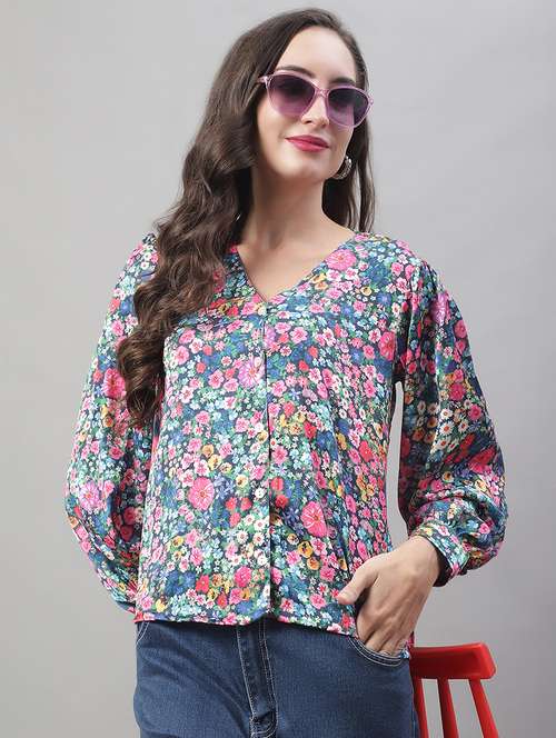 women's straight v neck top - 19938700 - Standard Image - 0