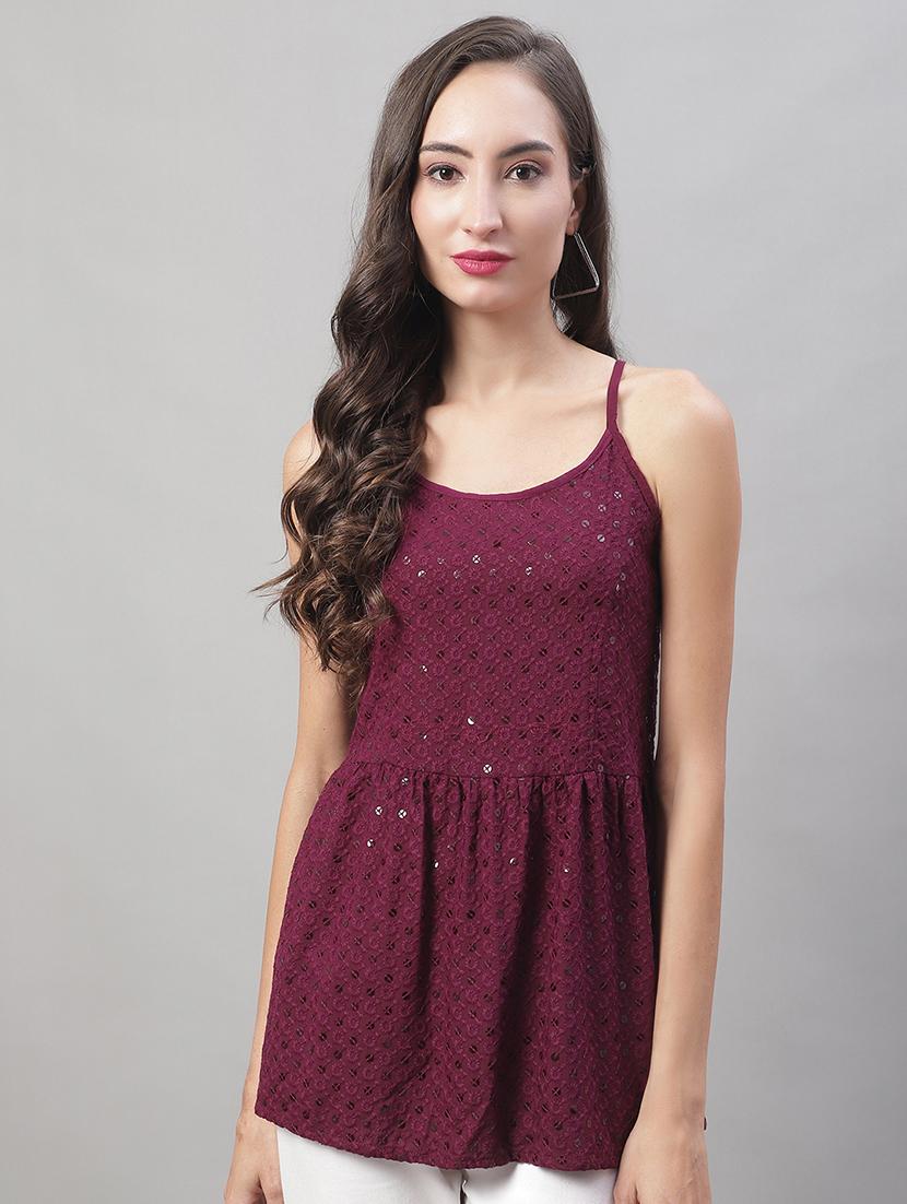 women's peplum shoulder strap top - 19938710 - Zoom Image - 0