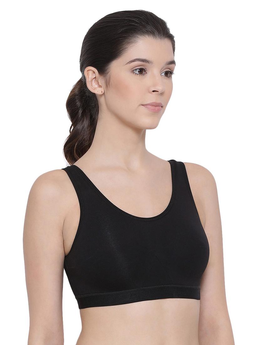 black cotton blend sports bra - 19938850 -  Standard Image - 1