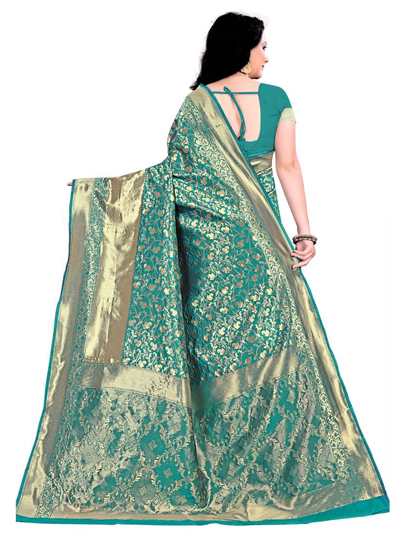 self design banarasi saree with blouse - 19941401 -  Standard Image - 1