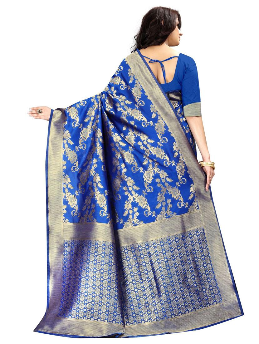 blue kanjivaram saree - 19941449 -  Standard Image - 1