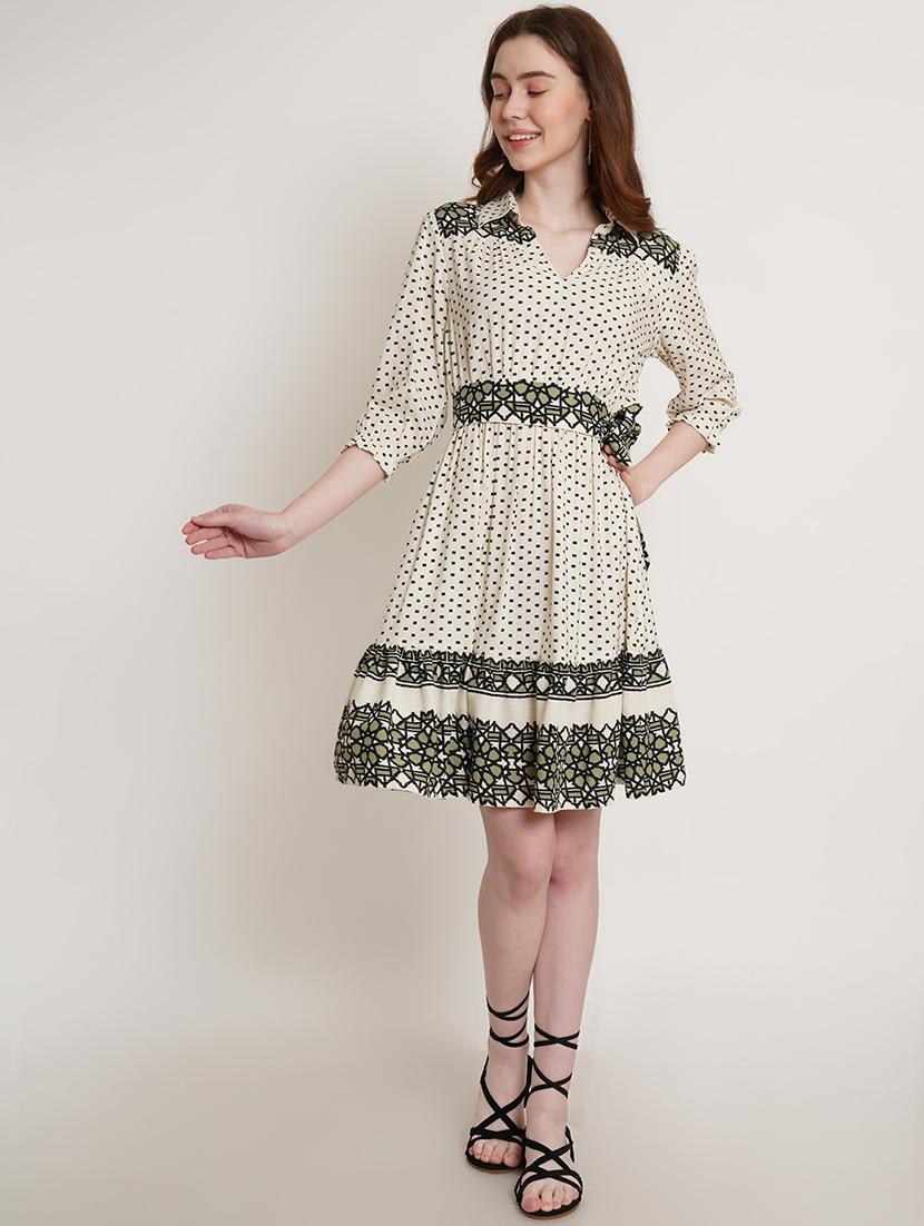 women's fit & flare typography dress - 19941654 - Standard Image - 4