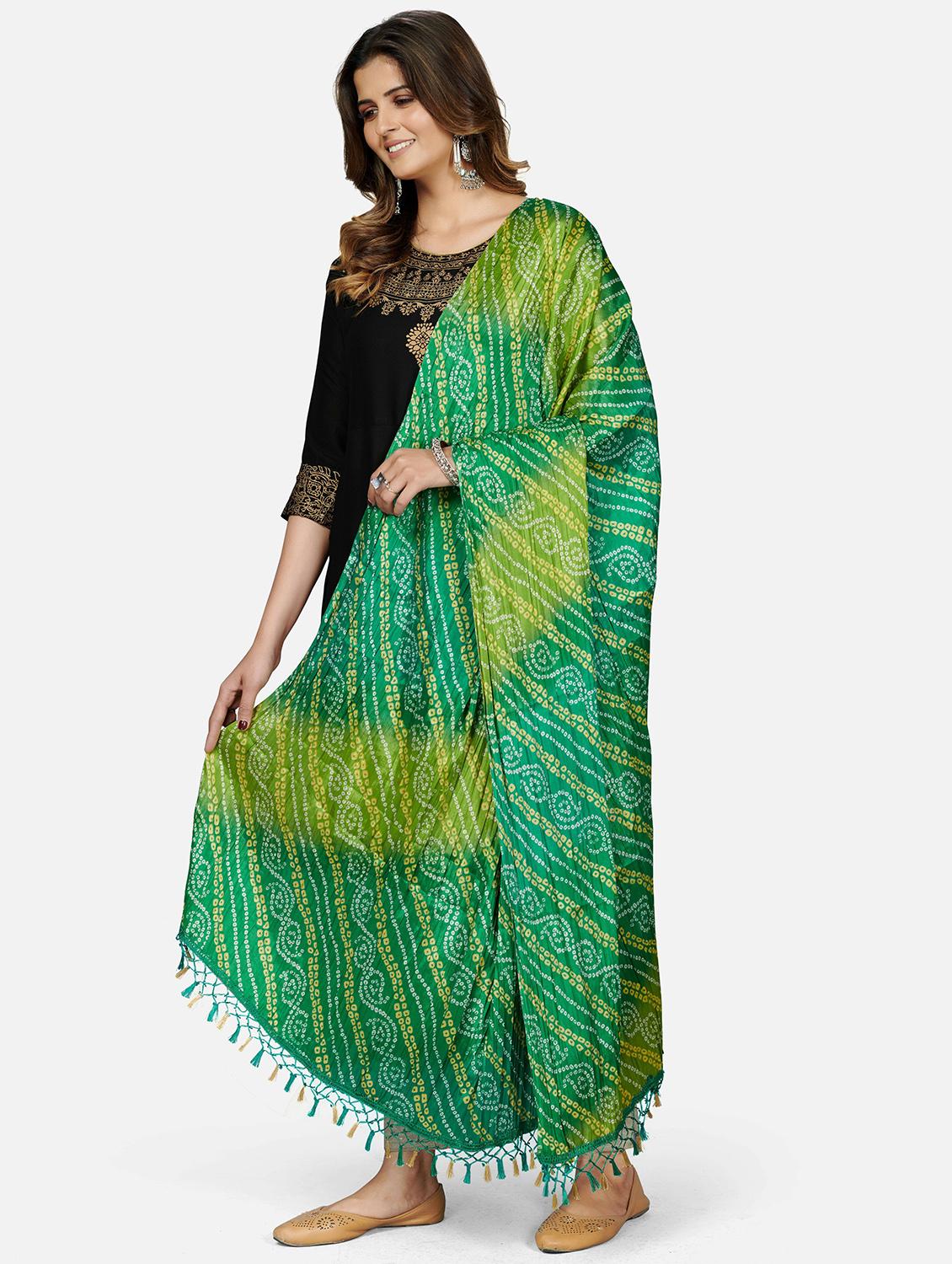 green silk dupatta - 19942587 -  Standard Image - 1