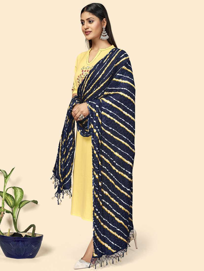 navy silk dupatta - 19942594 - Standard Image - 1