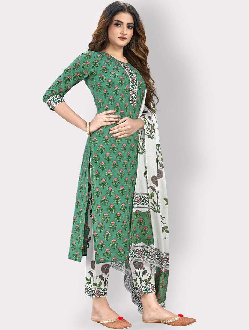 printed kurta dupatta set - 19942663 -  Standard Image - 1
