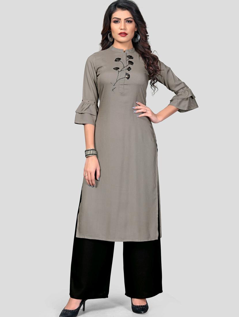 embroidered kurta palazzo set - 19942697 -  Standard Image - 1