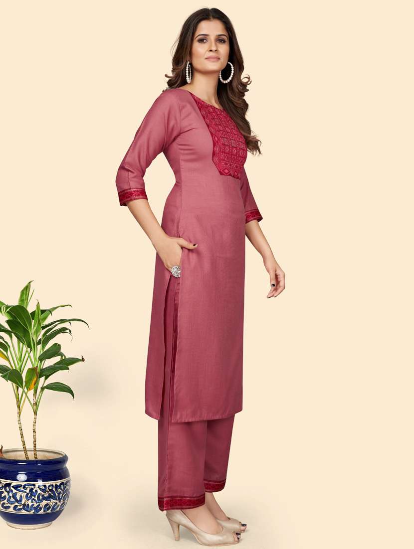 self design kurta dupatta set - 19942759 -  Standard Image - 1