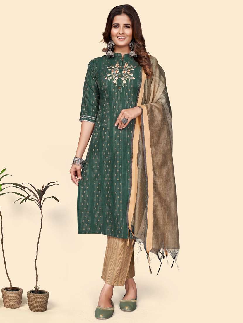 embroidered kurta dupatta set - 19942768 - Standard Image - 1