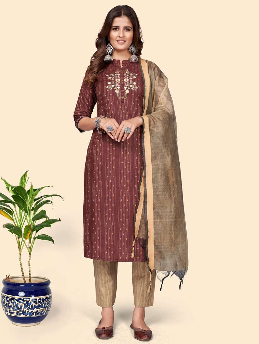 embroidered kurta dupatta set