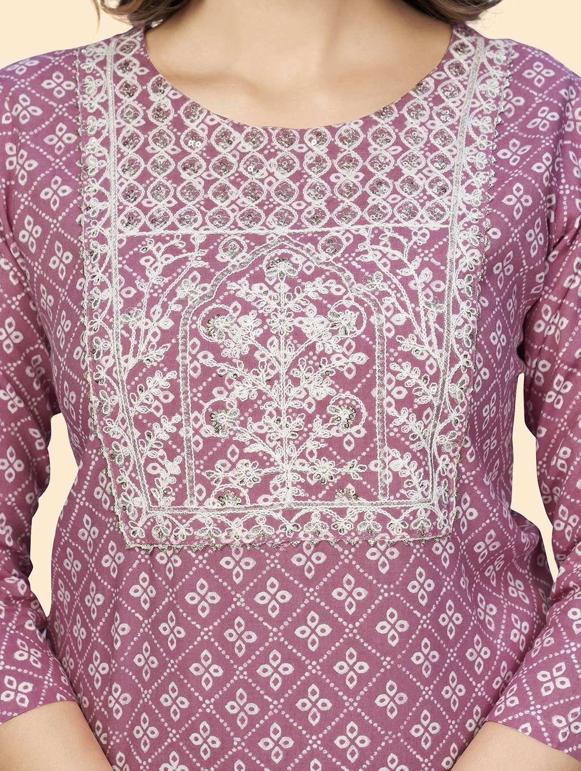 printed kurta dupatta set - 19942787 -  Standard Image - 4